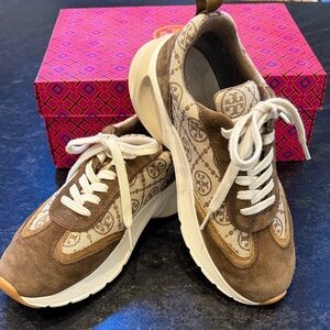 Tory Burch Women's Sneakers in Brown and Cream